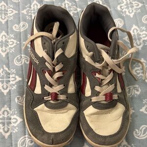 Reebok Kids' White and Gray Sneakers with Red Accents
